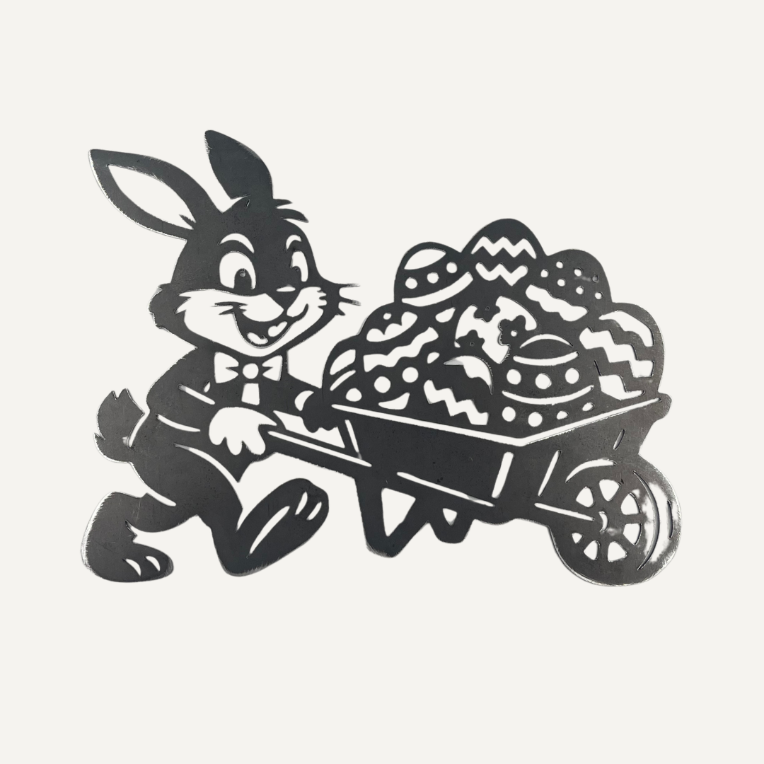 Paashaas met kruiwagen